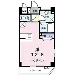 マンションベルリッチ 1Kの間取図画像