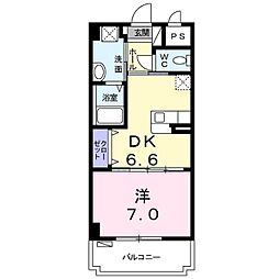 アンプリル 1DKの間取図画像