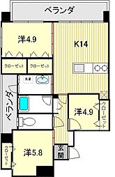 フクサクマンションロイヤル天久 3LDKの間取図画像