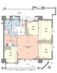 アーバンパレット美里仲原町 4LDKの間取図画像