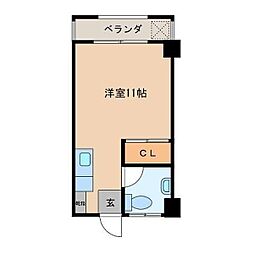 コーポステーシア ワンルームの間取図画像