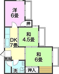 希望が丘マンション 3DKの間取図画像