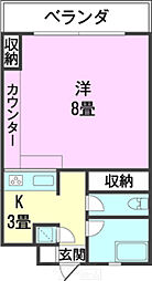 シティビラ玉商 1Kの間取図画像