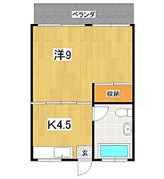 幸喜アパート 1DKの間取図画像