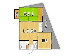 レスポワール浦添 2LDKの間取図画像