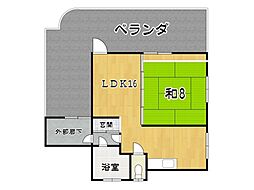 ハイム浦城 1LDKの間取図画像