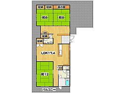 名嘉ビル 3LDKの間取図画像