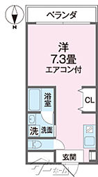 パレス南星 ワンルームの間取図画像