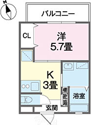 GrandCastle 1Kの間取図画像