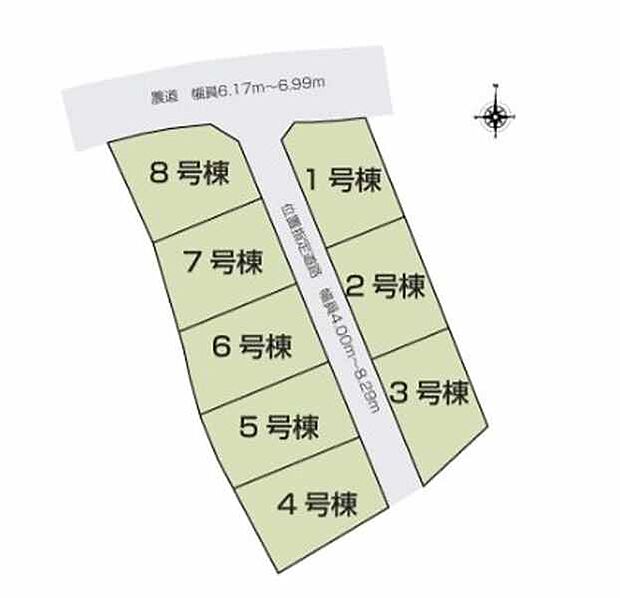 【1号棟】区画図：駐車場(Ｌ字)2台可能です♪