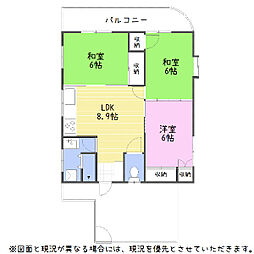 栄マンション 3LDKの間取図画像