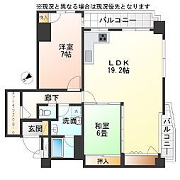 グランシャトレ松尾 2LDKの間取図画像
