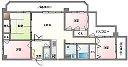 ライオンズマンション古波蔵第4 4LDKの間取図画像