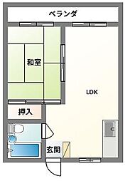 クレアールMIYABI3 1LDKの間取図画像
