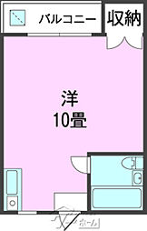 曙荘3 ワンルームの間取図画像