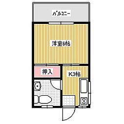メゾン富島 1Kの間取図画像