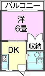 コーポT.K 1DKの間取図画像