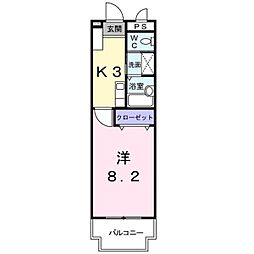 レジデンス・アウローラ 202 2階1Kの間取り