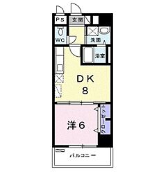コーラルストーン泊 1LDKの間取図画像