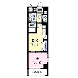 てぃーだむい牧志 1DKの間取図画像