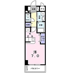 アンドーバーテラス銘苅 ワンルームの間取図画像