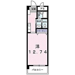 アーバンビュー・とまり ワンルームの間取図画像