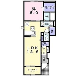 Pettia 1LDKの間取図画像