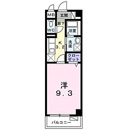 那覇市首里赤平町2丁目マンション 1Kの間取図画像