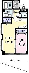 オーシャンブルー 1LDKの間取図画像