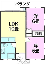 丸英ビル3 2LDKの間取図画像