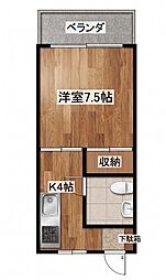 シャトレオリオン 1Kの間取図画像