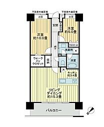 バス 兼久原（かねくばる）下車 徒歩3分の賃貸アパート 7階2LDKの間取り