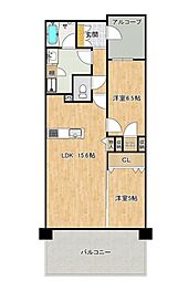 ジ・オーシャンテラス豊崎シーサイドテラス 2LDKの間取図画像