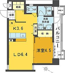 サザンリッチ若狭 1LDKの間取図画像
