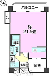 ライオンズマンション真志喜 ワンルームの間取図画像