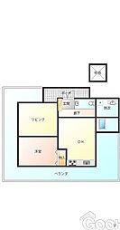 オーシャン21 1LDKの間取図画像