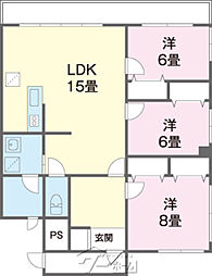 Ｕｒｂａｎ　Ｌｉｆｅ　Ｂ・Ｗａｖｅ 302 3階3LDKの間取り