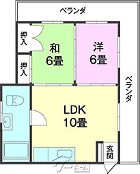 メゾン久保田 2LDKの間取図画像