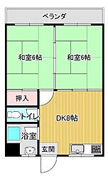 サンライズやら 2DKの間取図画像
