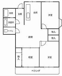 マンションアストランゼ 2LDKの間取図画像