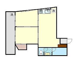 TKビル 2LDKの間取図画像