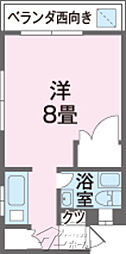 メゾンH ワンルームの間取図画像