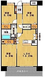 Y'sエステムコート安里国際通りの間取図画像