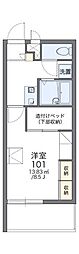 レオパレスエムズ 1Kの間取図画像