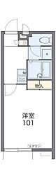 レオパレスラッキー 1Kの間取図画像