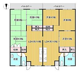 末吉マンション 712、713 6LDKの間取り