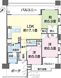 D'クラディア新都心マークブランカ 3LDKの間取図画像