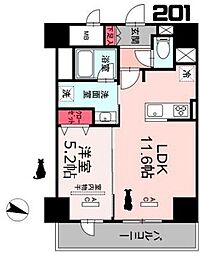 サンレジデンス泊 1LDKの間取図画像