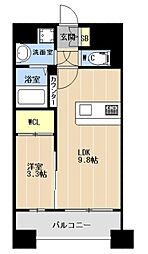 LIBTH旭橋2 1LDKの間取図画像