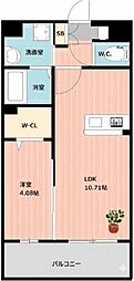 LIBTHおもろまち駅前 1LDKの間取図画像